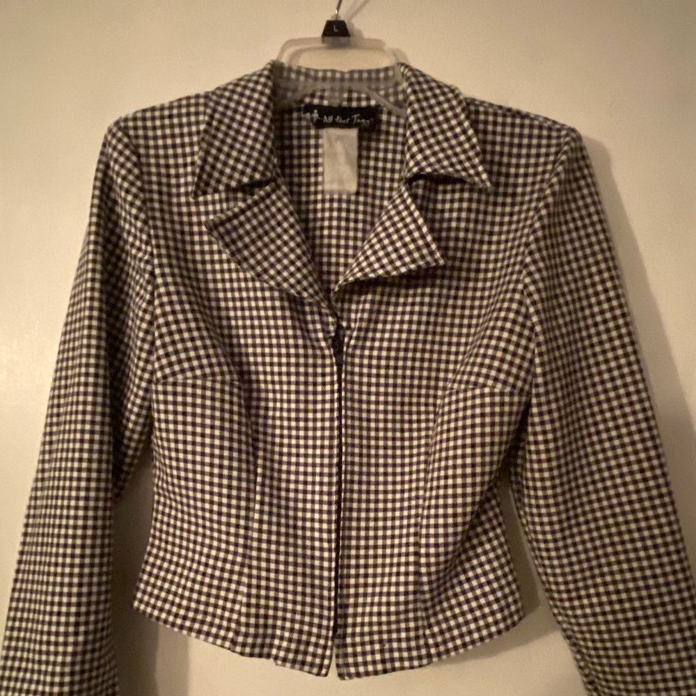 All That Jazz Black & White Checkered Blazer - Picture 2 of 6